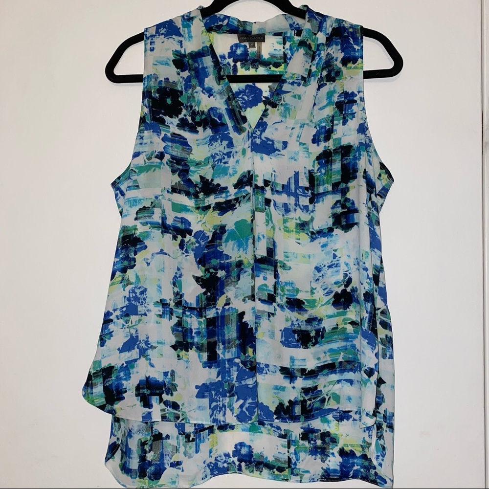 Vince Camuto Rumpled Satin Blouse Size M